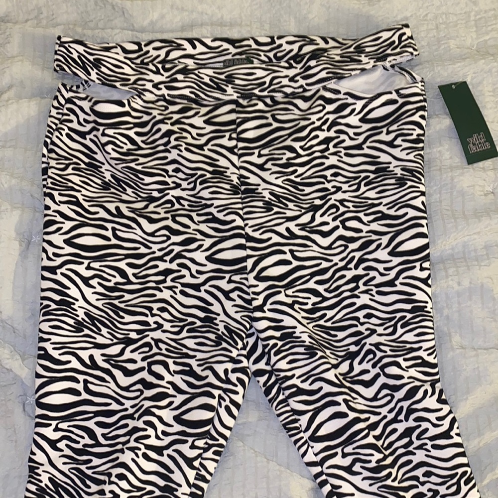Zebra pants with hip cut out!